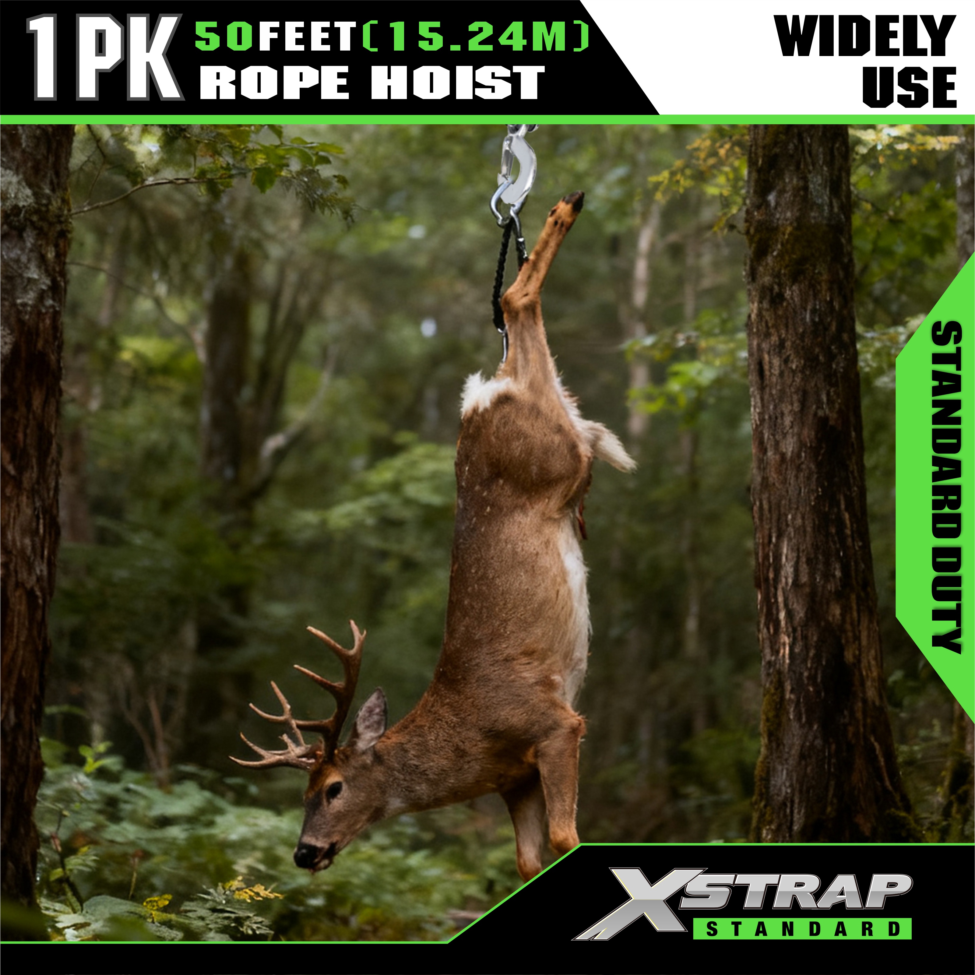 XSTRAP AHLT0003 Sistem Katrol Hoist Tali Putih Kapasitas 1000LB