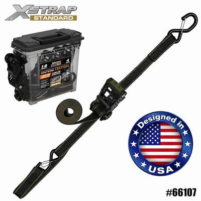 Xstrap 66107 1-1/4” x 14' 4PK Aluminium Ratchet Tie Down 1000lb SWL
