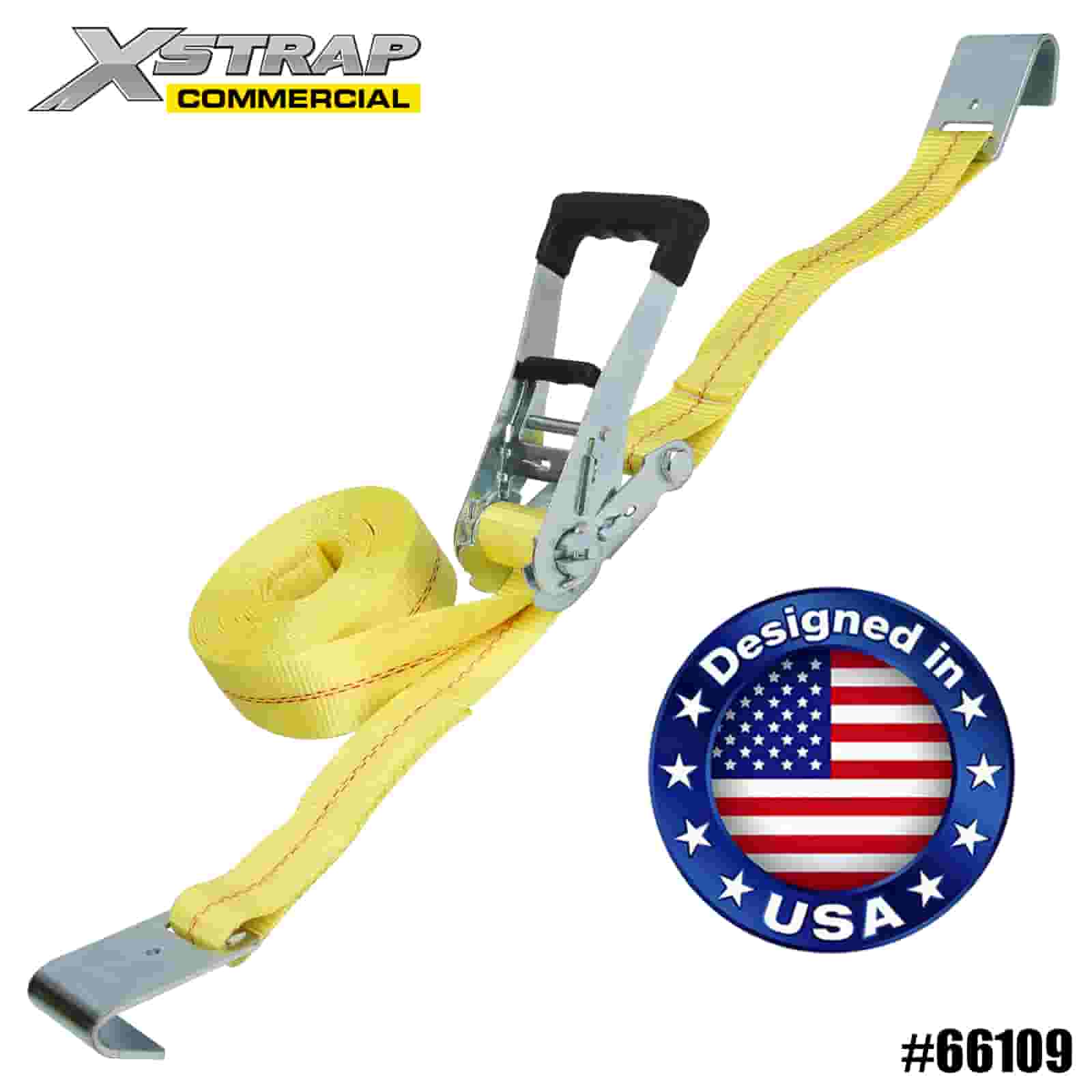 Xstrap 66109 2” x 27' Ratchet Tie Down dengan Kait Datar 3333lb SWL