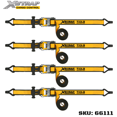 Xstrap 66111 1-1/2” x 16' 4PK T Pegangan Ratchet Tie Down 1100lb SWL