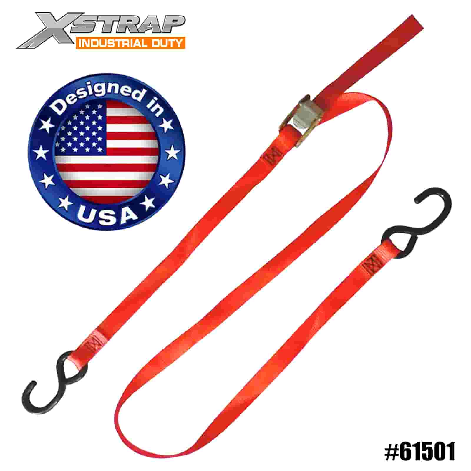 Xstrap 61501 2” x 6' 4PK Cam Buckle Tie Down dengan Kait S 400lb SWL