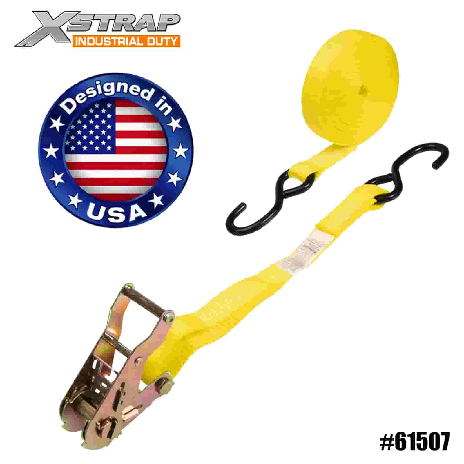 Xstrap 61507 1” x 15' 4PK Tali Ratchet dengan Kait S 400lb SWL