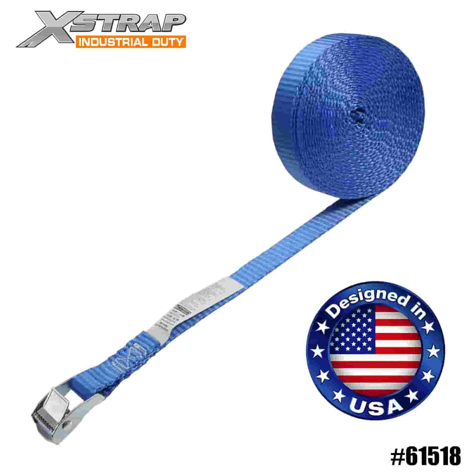 Xstrap 61518 1” x 15' Tali Gesper Cam Tak Berujung Biru 166lb SWL