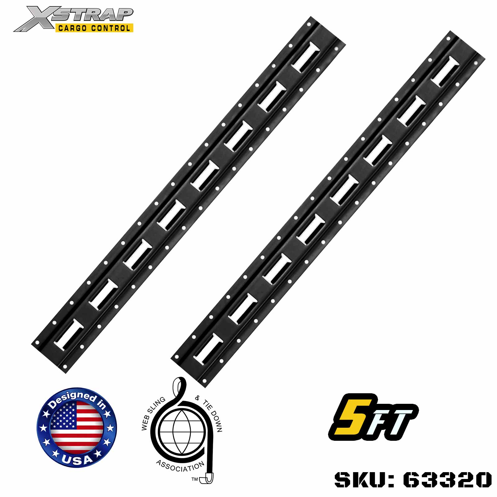 Track Logistik Xstrap 63320 5' Seri E Dibuat dengan baja 12-gauge bermutu tinggi 6000LBS