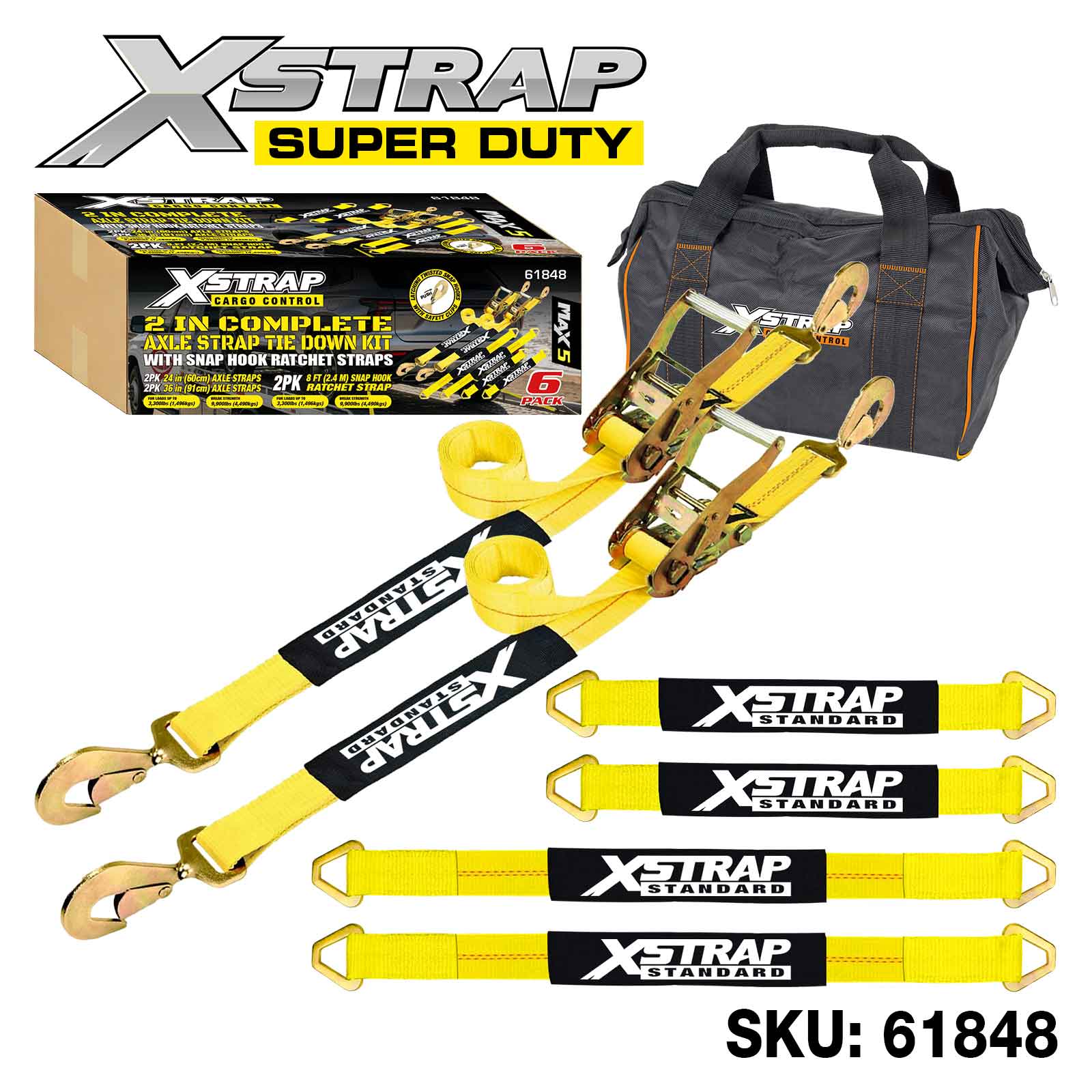 Xstrap 61848 6PK 2 Inci Kit Pengikat Tali Alex Lengkap 3,300lb SWL
