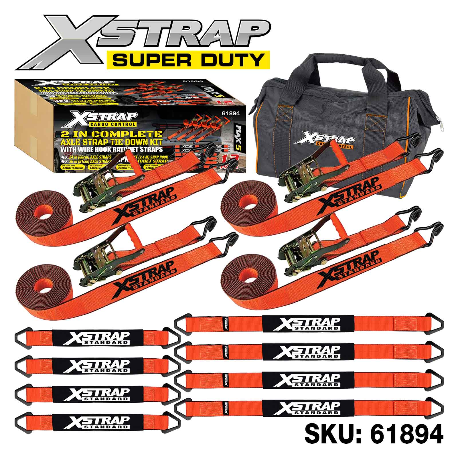 Xstrap 61894 12PK 2 Inci Kit Pengikat Tali Alex Lengkap 3,300lb SWL