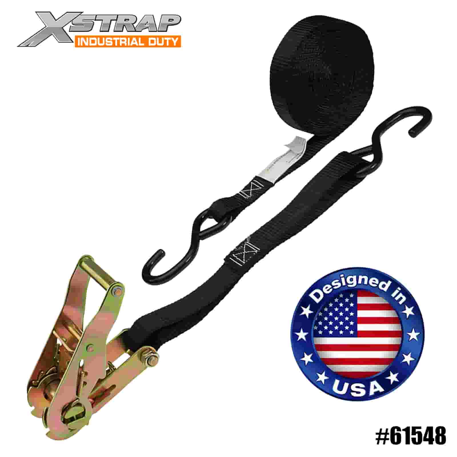 Xstrap 61548 1” x 6' Tali Ratchet ATV & AUV dengan Kait S 833lb SWL